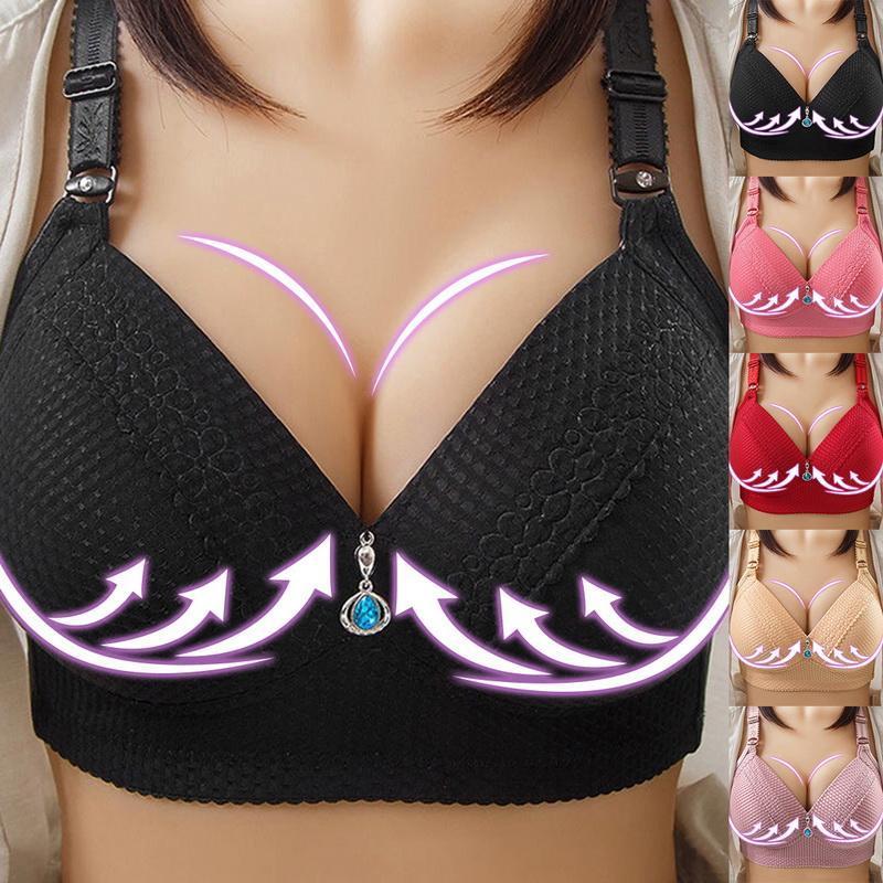 2023 WOMEN BACK BUCKLE COTTON BRAS WIRE FREE PLUS SIZE SHOULDER STRAPS BRASIERES COMFORT