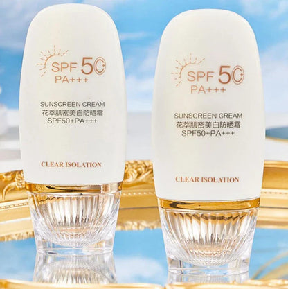 Flower Extract Skin Brightening Sunscreen Cream SPF50+