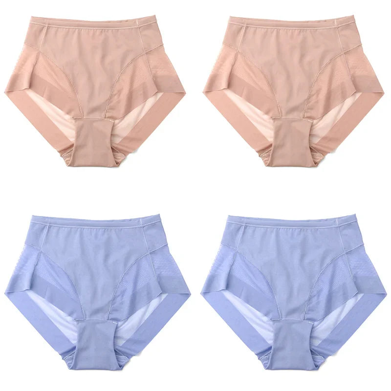 High Waist Ice Silk Seamless Shaping Briefs