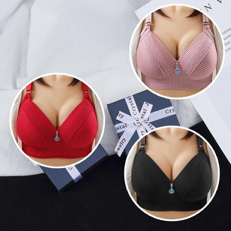 2023 WOMEN BACK BUCKLE COTTON BRAS WIRE FREE PLUS SIZE SHOULDER STRAPS BRASIERES COMFORT