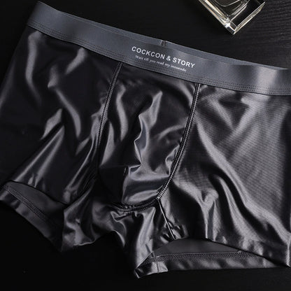 HOT SALE FOR 3 PCS MENS BRIEFS SATIN ICE SILK
