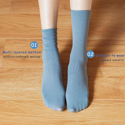 Thin Loose Socks Pile Socks Solid Colors Ice