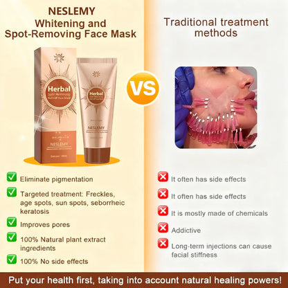 Whitening and Spot-Removing Face Mask Suitable for face and body – 👩‍⚕️ Natural ingredients permanently remove age spots, freckles, sun spots, and liver spots.