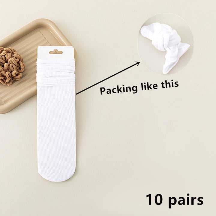 Thin Loose Socks Pile Socks Solid Colors Ice